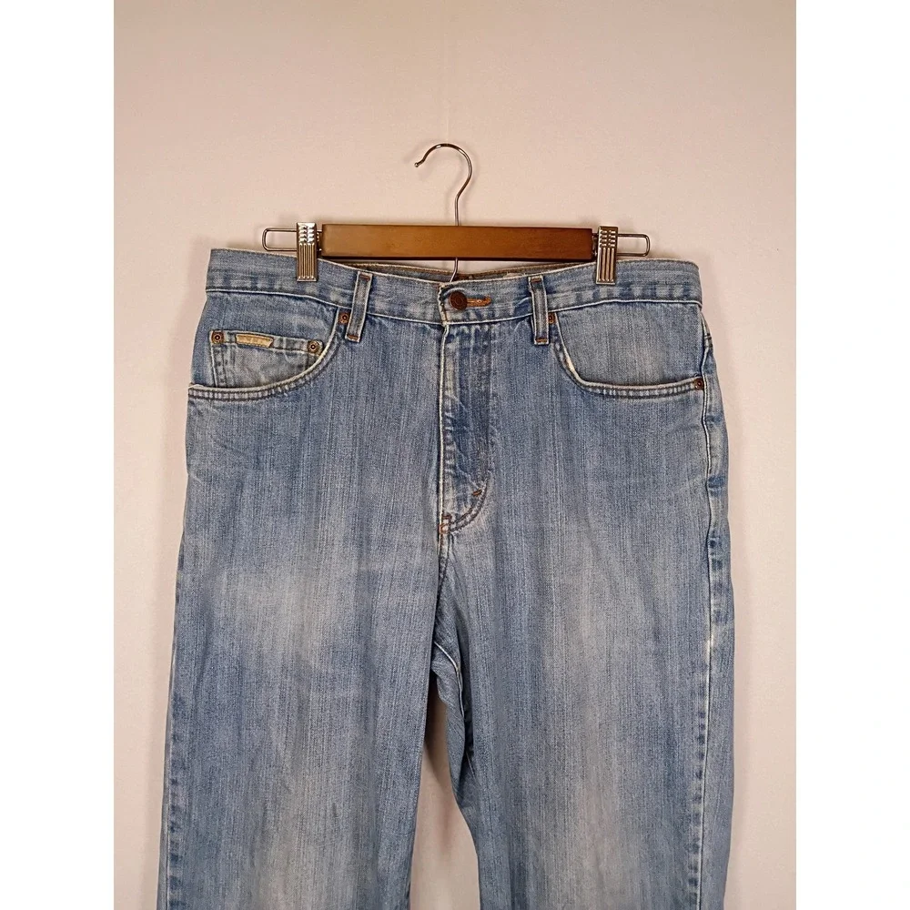 Vintage Aesthetic Eddie Bauer Mens 33x29 Blue Light Wash Classic Fit Jeans